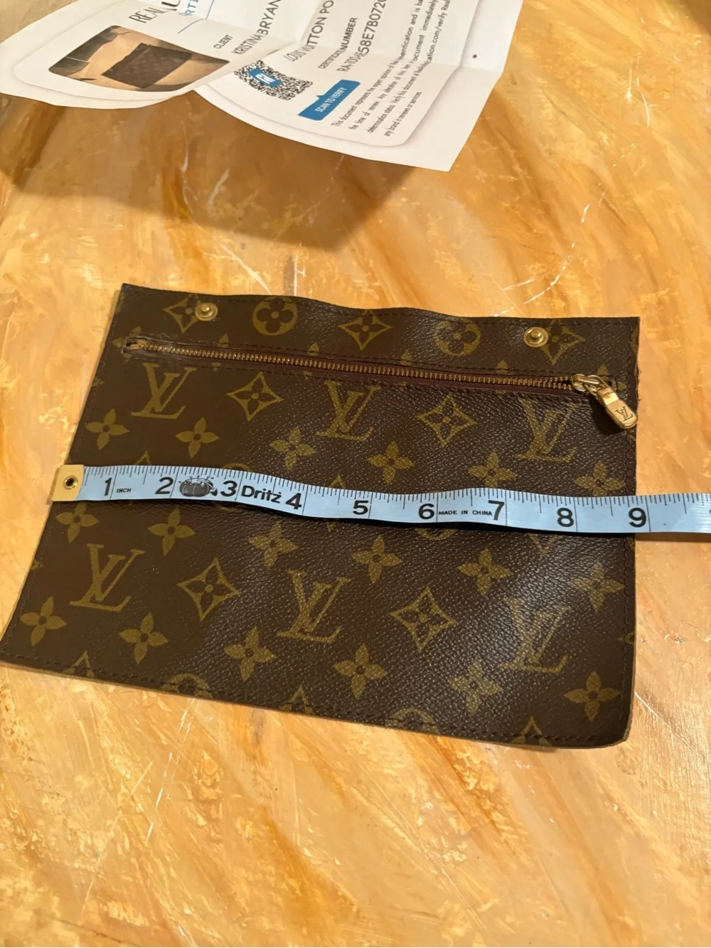 Louis Vuitton Monogram Canvas Pouch in Brown with Gold Hardware
